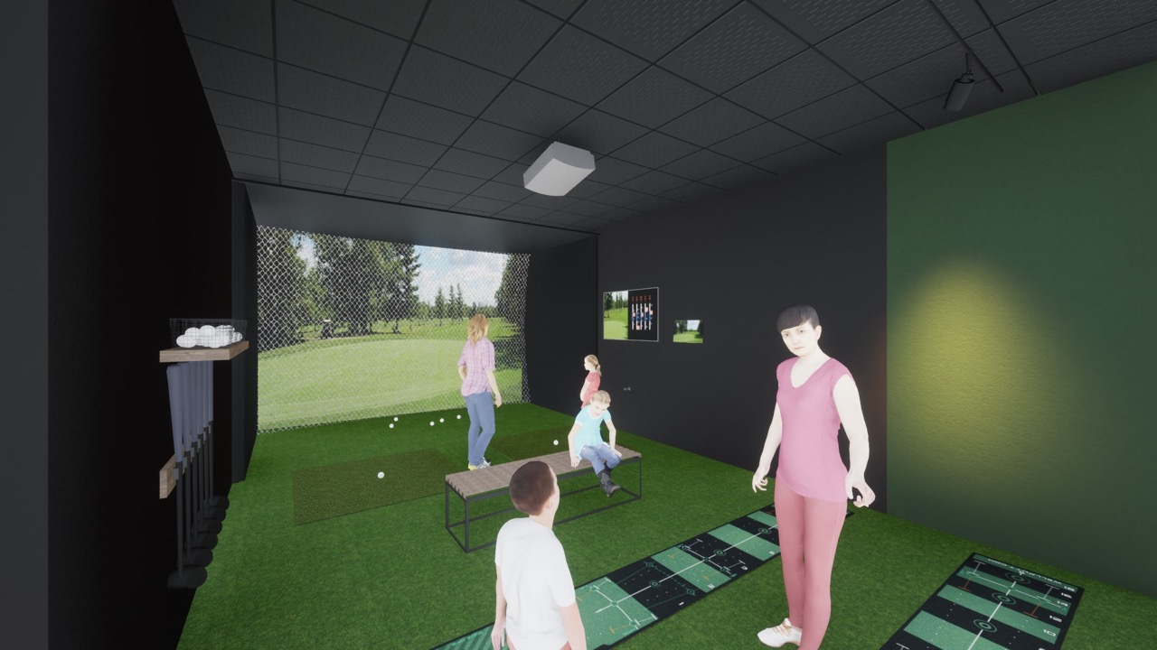 architecte intérieur aménagement salle simulation golf étude de faisabilité